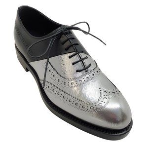 Pierre Hardy Silver / Black Brogue Wing Tip Oxfords